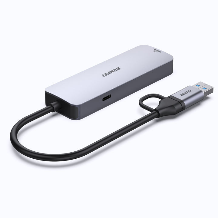 5-IN-1 USB-A/USB-C MULTI-PORT HUB 1000Mbps Ethernet  USB3.0x3