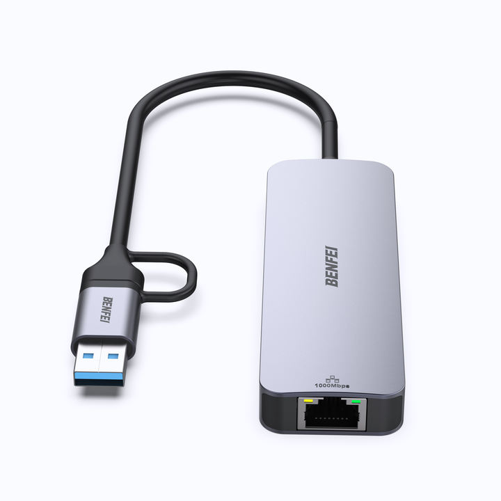 5-IN-1 USB-A/USB-C MULTI-PORT HUB 1000Mbps Ethernet  USB3.0x3