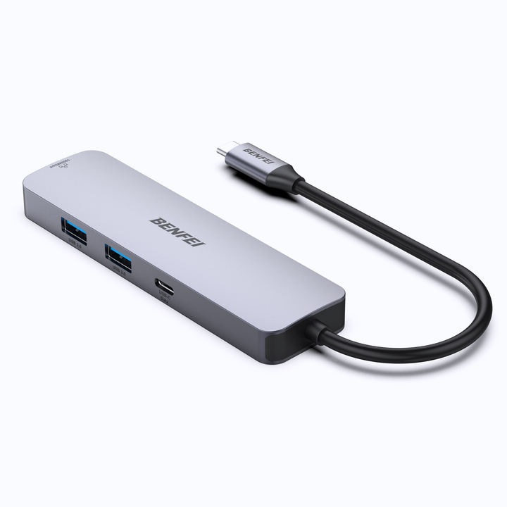 6-IN-1 USB-A/USB-C MULTI-PORT HUB 4K 60Hz HDMI PD 100W  1000Mbps Ethernet  USB3.0x2 USB Cx1 for data