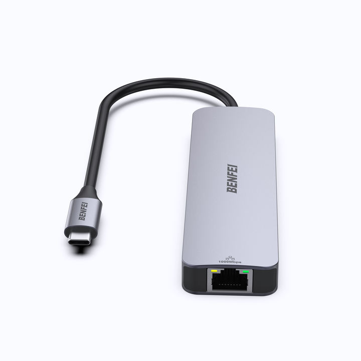 6-IN-1 USB-A/USB-C MULTI-PORT HUB 4K 60Hz HDMI PD 100W  1000Mbps Ethernet  USB3.0x2 USB Cx1 for data