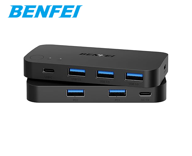 BENFEI 2 in 4 USB Switch, Supports up to 5Gbps Data Transfer Speed, With the 3 x USB 3.0 Ports and 1 x USB-C Port Direct Factory Wholesale Innovation