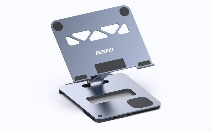 BENFEI Brand New Laptop Stand with USB C Hub, Multi Function With USB and KVM Switch and 15W Wireless Charger Mass Wholesale