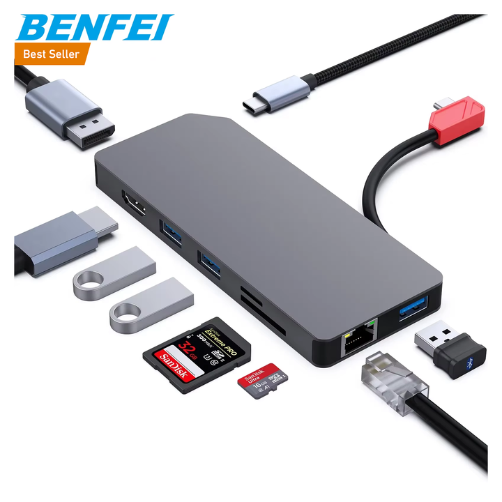 BENFEI New 9 in 1 USB C Hub, Portable Docking Station, Charging Adapter. Global Wholesale Market