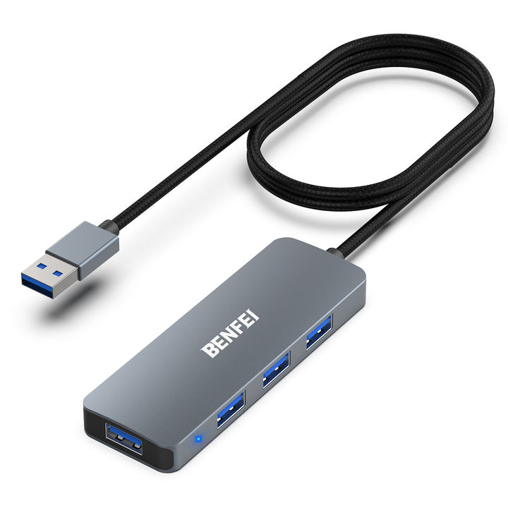 BENFEI USB 3.0 Hub 4 Port, Ultra-Slim USB Hub with 1 Meter Extended Cable, Compatible for MacBook, Mac Pro, Mac Mini, iMac China Factory Supply