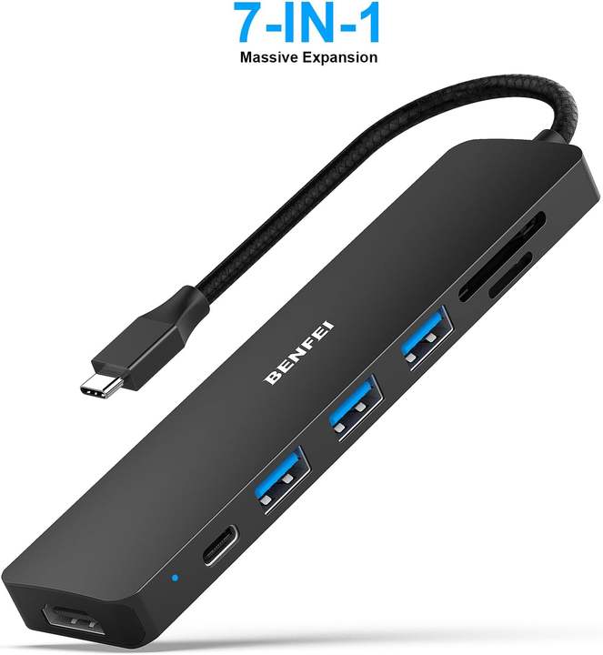 Customization USB C HUB 7in1 Multiport Adapter with USB-C to HDMI 4K@60Hz SD/TF Card Reader/3*USB 3.0/100W Power Delivery Global Wholesale Market Operations