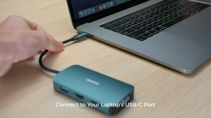 Customize USB C MST HUB 8 in1 with 2*HDMI/1*VGA, 3*USB 3.0/100W Power Delivery/3.5mm Aux Audio, Compatible with iPhone 15 Affordable Factory Pricing