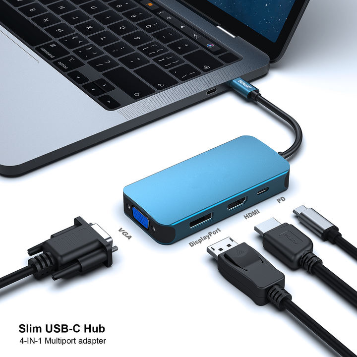 Customize  USB Type-C to HDMI DisplayPort VGA Adapter 4K Support PD charge 100W Custom Manufacturing Custom Solutions