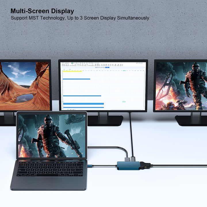 Customize  USB Type-C to HDMI DisplayPort VGA Adapter 4K Support PD charge 100W Custom Manufacturing Custom Solutions