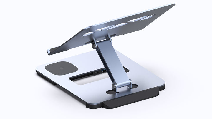 Laptop Stand with USB C Hub, multi function with usb and kvm switch and 15w wireless charger Low-Cost Manufacturing Efficiency