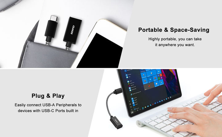 BENFEI Factory Direct Sale USB C to USB 3.0 Adapter, 2 Pack USB C to A Male to Female Adapter 2 Packs, OTG Type C. Factory to Consumer