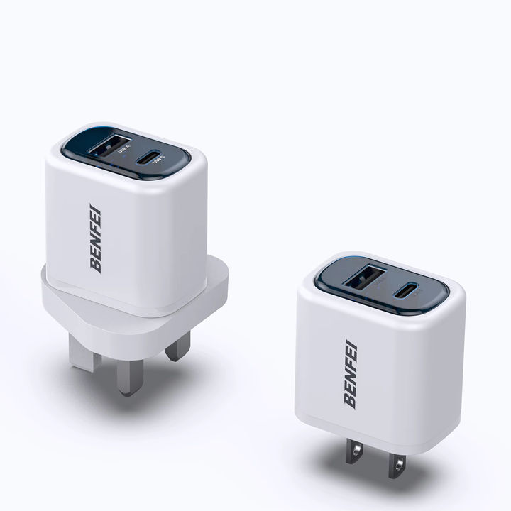 BENFEI Hot sale EU US Plug 20w Fast Usb Cell Phone Wall Charger with cable  fast Charging Wall charger Factory-Owned Wholesale