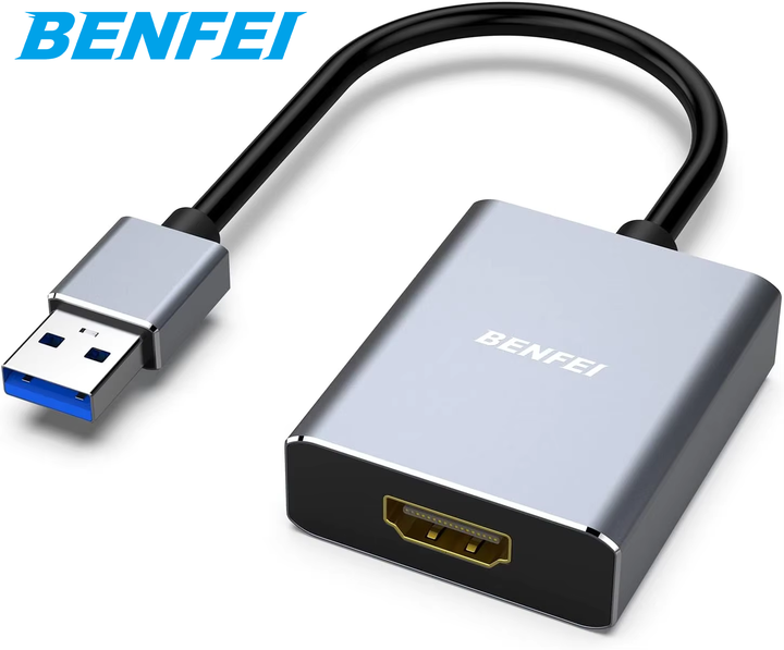 BENFEI USB 3.0 to HDMI Adapter, Male to Female Adapter for Win11, Win10, Win8.1, Win8, Win7(Not for Mac) B2B Factory Pricing