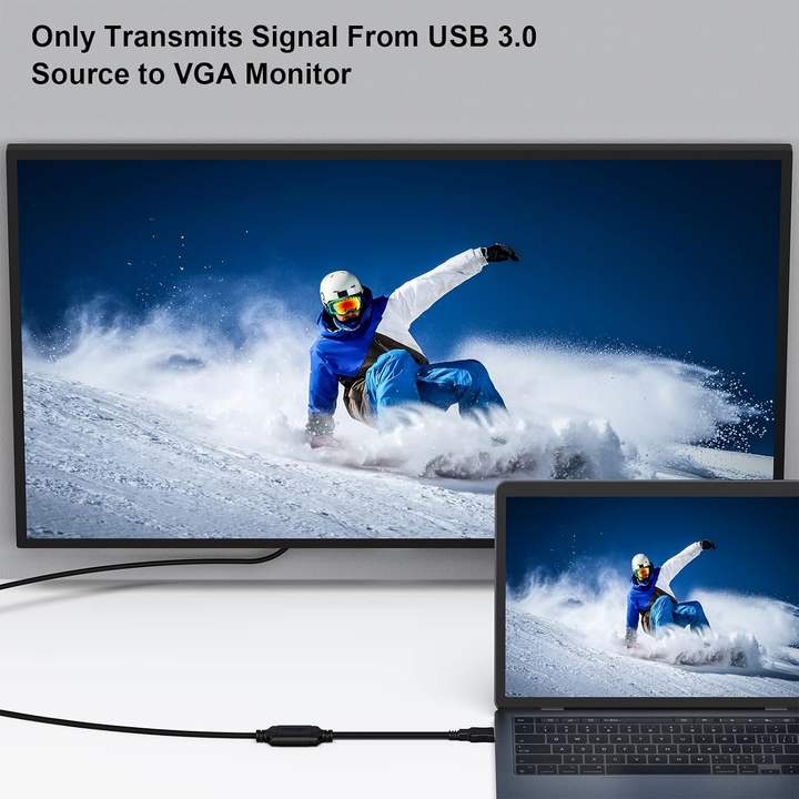 BENFEI USB 3.0 to VGA Cable 1.8 Meter Male to Male for Win11, Win10, Win8.1, Win8, Win7(Not for Mac) High-Volume Manufacturing Trade