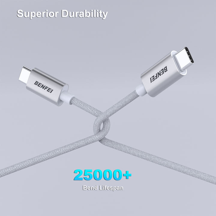 BENFEI USB C Fast Charging Cable(100W3.3ft), Aluminum Shell, Woven Design, Tangle-Free for iPhone, Fast Charging Cable Type C. Industrial Exporter Factory