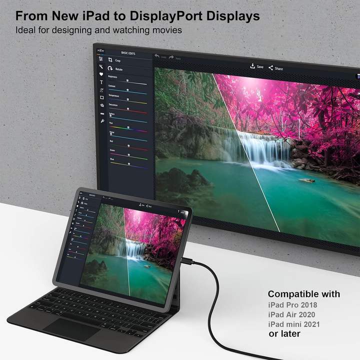 BENFEI USB C to DisplayPort 1.8 Meter Cable(4K@60Hz 2K@144Hz), USB Type-C to DP Adapter Thunderbolt 3/4 Compatible Manufacturing and Export Services
