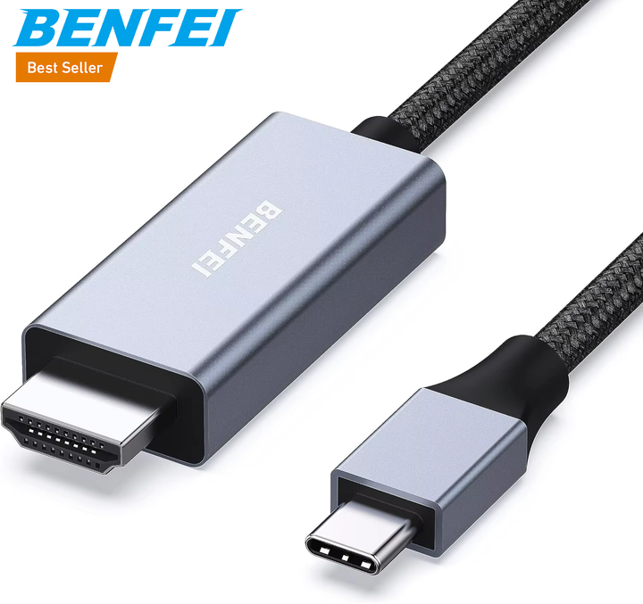 BENFEI USB C to HDMI 1.8 Meter Cable [4K@60Hz, Aluminum Shell, Nylon Braided], Thunderbolt 3/4 Compatible