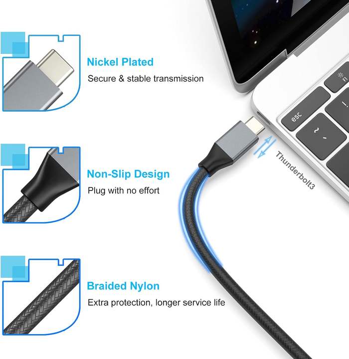 BENFEI USB C to HDMI 1.8 Meter Cable [4K@60Hz, Aluminum Shell, Nylon Braided], Thunderbolt 3/4 Compatible