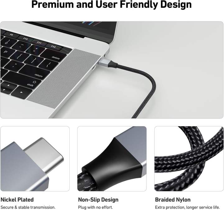 BENFEI USB C to HDMI Cable [4K@60Hz, Aluminum Shell, Nylon Braided], Thunderbolt 3/4 Compatible with iPhone, iPad and More Factory-Owned Wholesale