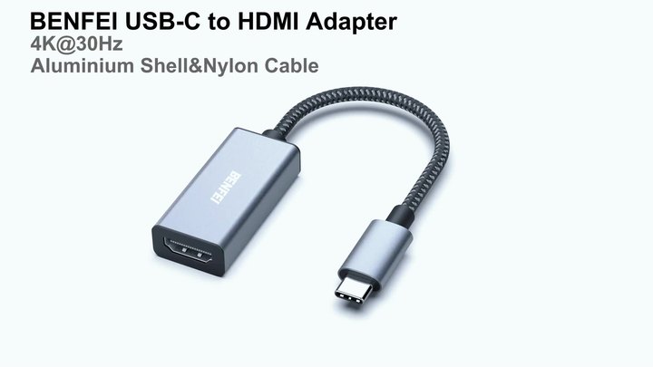 BENFEI USB Type-C to HDMI Adapter [Thunderbolt 3/4 Compatible with iPhone 15 Pro/Max, , iPad Pro, iMac, S23