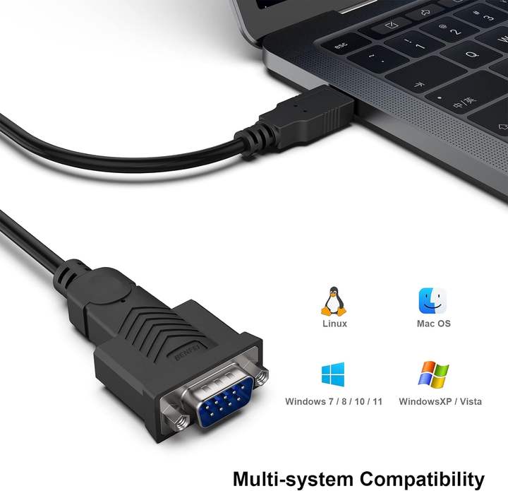 BENFEI USB to Serial 1.8 Meter, USB to RS-232 Male (9-pin) DB9 Serial Cable, Win1/10/8.1/8/7, Mac OS X 10.6 and Above Large Order Wholesale Export