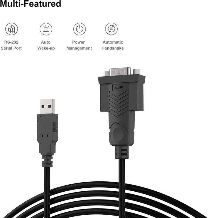 BENFEI USB to Serial 1.8 Meter, USB to RS-232 Male (9-pin) DB9 Serial Cable, Win1/10/8.1/8/7, Mac OS X 10.6 and Above Large Order Wholesale Export
