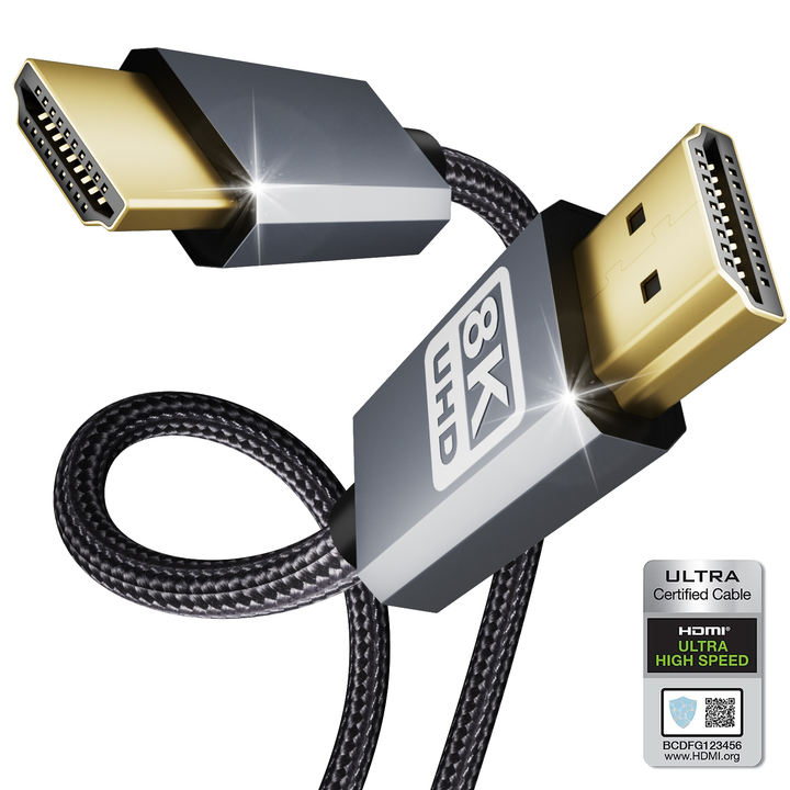 Customize 4K@120Hz HDMI to HDMI 2.1 Cable, 1.8 Meter, 48 Gbps, Aluminum Shell, Nylon Braided Large Volume Factory