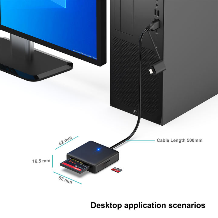 Customize Memory Card Reader,  4 in1 USB USB-C to SD MS CF Card Reader Adapter Compatible with iPhone 15 Pro/Max, Factory Wholesale Trade