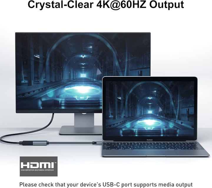 Customize USB C to HDMI Adapter 4K 60Hz [Thunderbolt 3/4 Compatible] with iPhone 15 Pro/Max, MacBook Pro/Air 2023, iPad Pro, Low-Cost Manufacturing