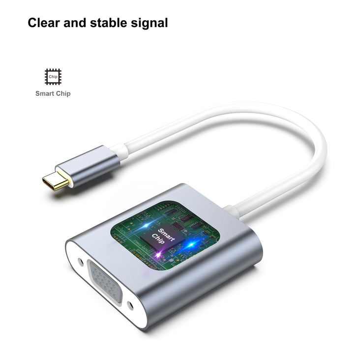 Customize USB C to VGA Adapter, Thunderbolt 3/4 to VGA Adapter Aluminium Case