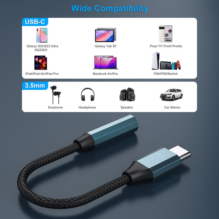 Customize USB Type C to 3.5mm Female Headphone Jack Adapter, USB C to Aux Audio Dongle Cable Cord Compatible with iPhone 15