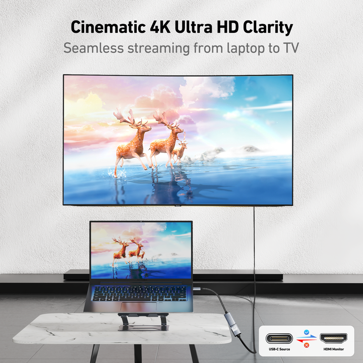 Customize USB Type-C to HDMI Adapter [Thunderbolt 3/4 Compatible] with iPhone 15 Pro/Max, MacBook Pro/Air 2023 Private Label Manufacturing