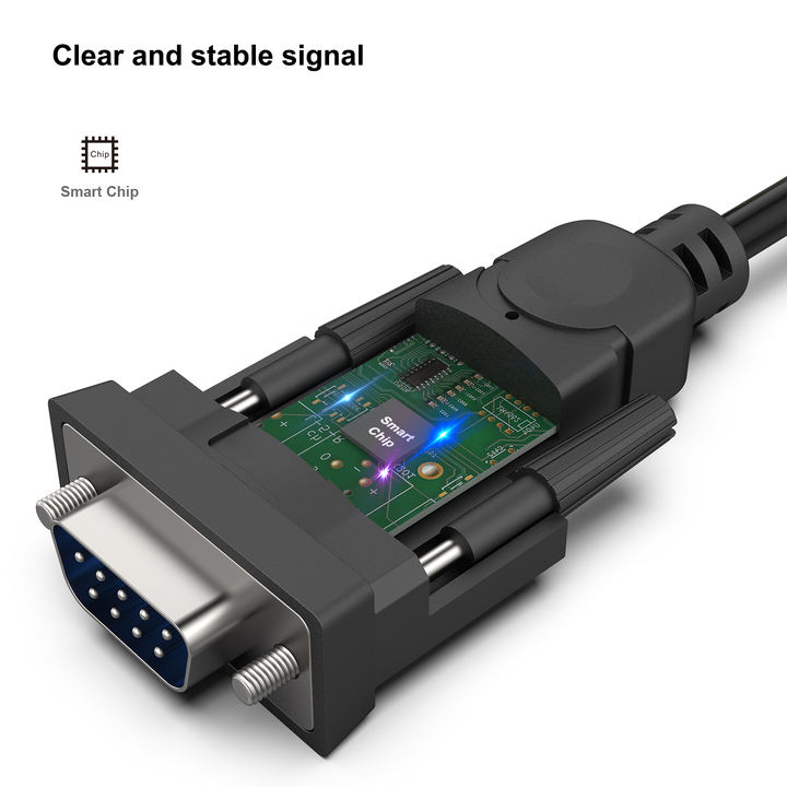 Customize USB to Serial 1.8 Meter, USB to RS-232 Male (9-pin) DB9 Serial Cable, Win1/10/8.1/8/7, Mac OS X 10.6 and Above