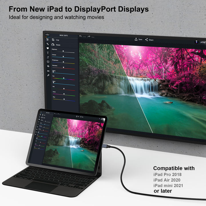 USB-C to DisplayPort 3 Meter Cable 8K@60Hz 4K@144Hz , USB Type-C to DisplayPort Cable Thunderbolt 3/4 Compatible Factory Wholesale