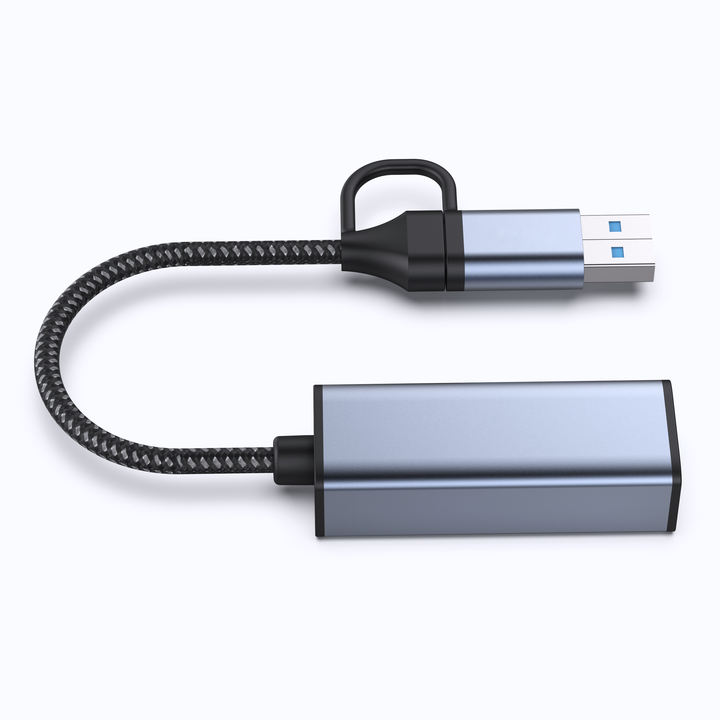 USB USB C to Ethernet Adapter, USB 3.0 to 1000 Mbps Gigabit Ethernet LAN Network Adapter Braided nylon cable aluminum case