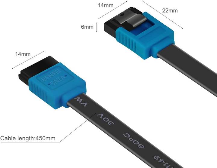 BENFEI SATA Cable III 12 Pack SATA Cable III 6Gbps Straight HDD SDD Data Cable with Locking Latch 18 Inch Manufacturing and Export Services