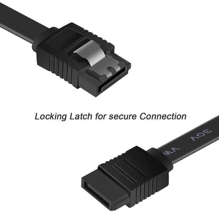 BENFEI SATA Cable III, 3 Pack SATA Cable III 6Gbps Straight HDD SDD Data Cable with Locking Latch 18 Inch (45.7cm)