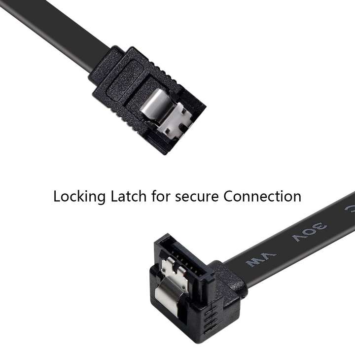Customize SATA 3 Cable, SATA Cable III 6Gbps 90 Degree Right Angle with Locking Latch 45cm Affordable Wholesale Services