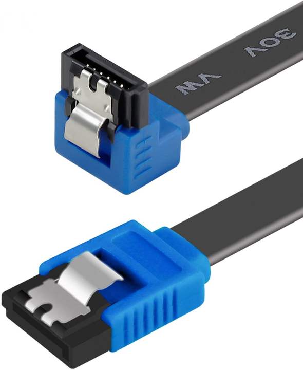 Customize SATA Cable III, SATA Cable III 6Gbps 90 Degree Right Angle with Locking Latch 18 Inch for SATA HDD, SSD, CD Driver, Factory Pricing Supply