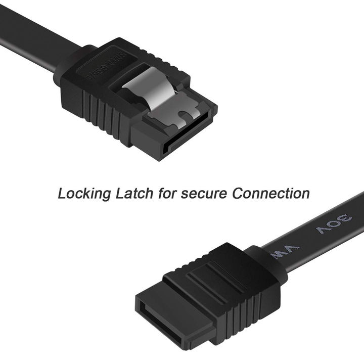 Customize  SATA Cable SATA Cable III 6Gbps Straight HDD SDD Data Cable with Locking Latch 18 Inch (45.7cm) Mass Wholesale Custom Solutions