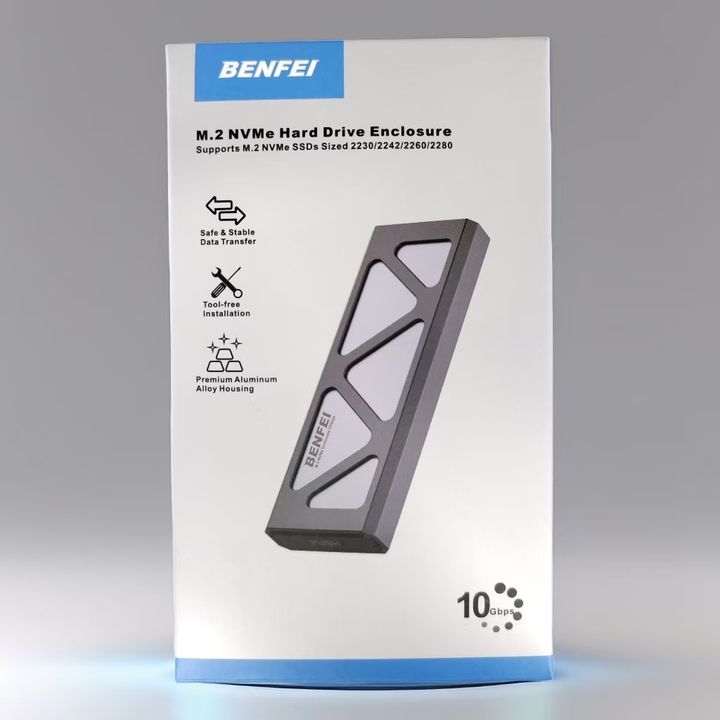 New Arrival BENFEI M.2 Nvme SATA Hard Drive Enclosure With TYPE-C Female Input Factory Direct Sales