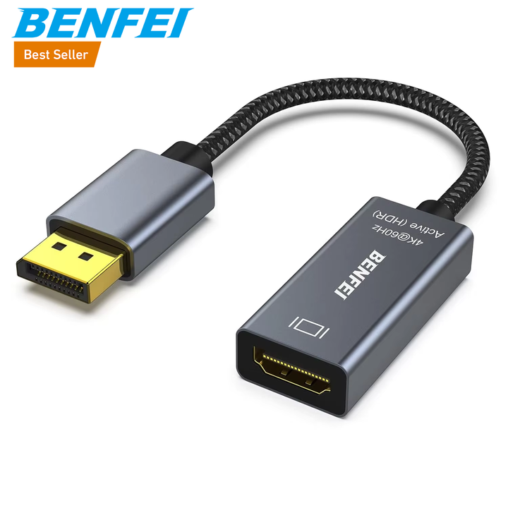 BENFEI Active DisplayPort to HDMI, DP to HDMI Adapter(4K@60Hz) Male to Female, Space Gray