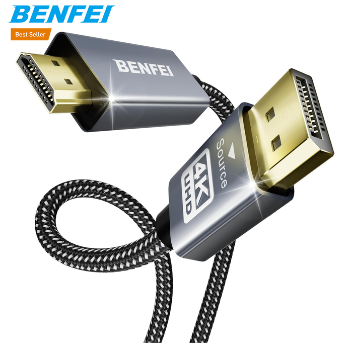 BENFEI DisplayPort to HD-MI  4.5 Meter Cable, Aluminum Case Nylon Cable, Uni-Directional DP to HD-MI Cable