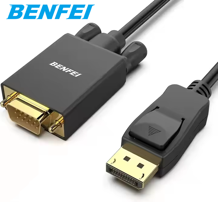 BENFEI DisplayPort to VGA 0.9 Meter Cable, DP DisplayPort to VGA Cable Male to Male Gold-Plated Cord Industrial Exporter Factory