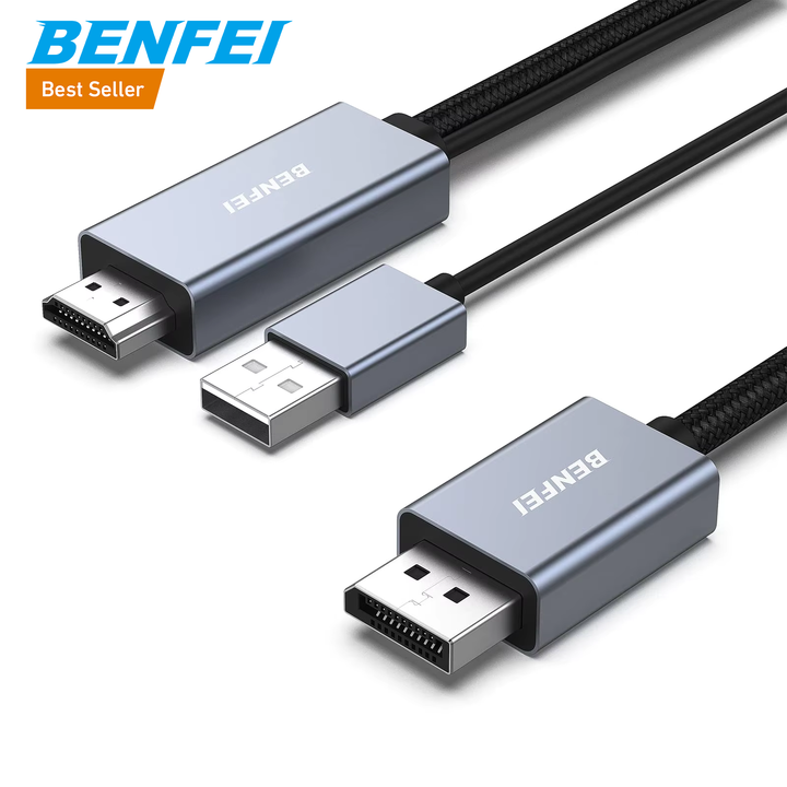 BENFEI HD-MI to DisplayPort Cable, 6 Feet HD-MI Source to DisplayPort Monitor Compatible with PC Graphics Card Laptop PS5 Xbox O