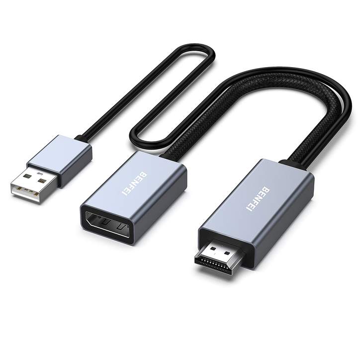 BENFEI HDMI to DisplayPort Adapter, HDMI Source to DisplayPort Monitor Compatible with PC Graphics Card Laptop PS5 Xbox One(360) Bulk Supply