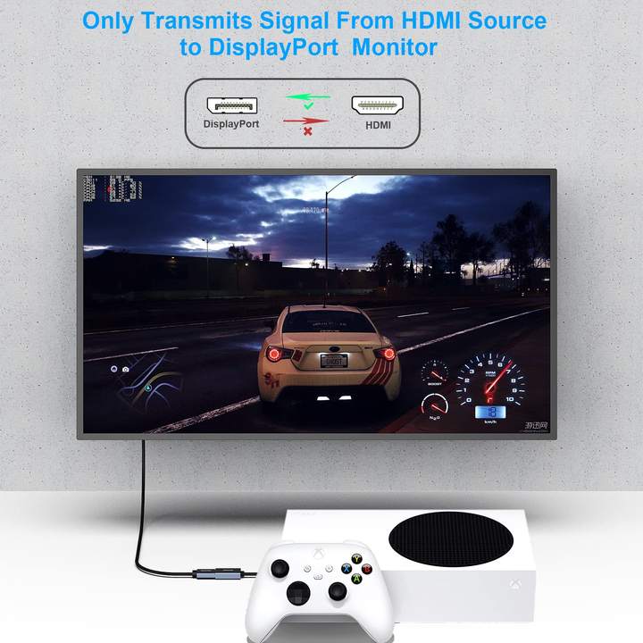 BENFEI HDMI to DisplayPort Adapter, HDMI Source to DisplayPort Monitor Compatible with PC Graphics Card Laptop PS5 Xbox One(360) Bulk Supply