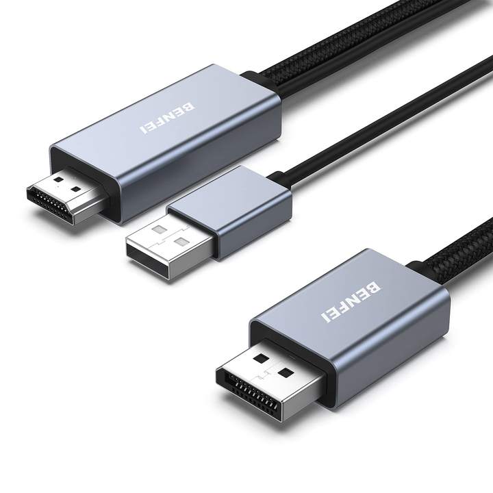 BENFEI HDMI to DisplayPort Cable, 1.8 Meter HDMI Source to DisplayPort Monitor Compatible with PC Graphics Card Laptop PS5 Factory Pricing Export