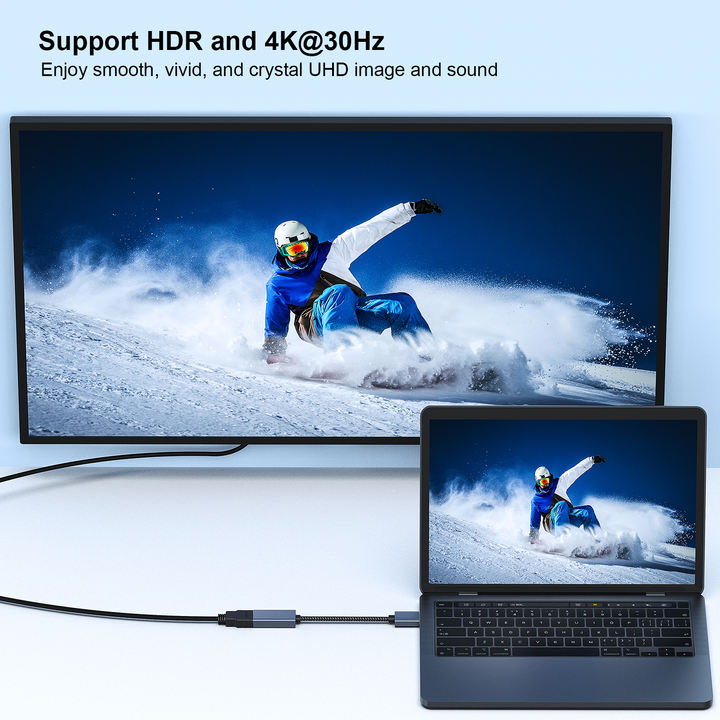 Customize 4K DisplayPort to HDMI Adapter Cable, (2K 60Hz, 1080p 120Hz) Uni-Directional Display Port to HDMI Monitor Converter China Factory Supply