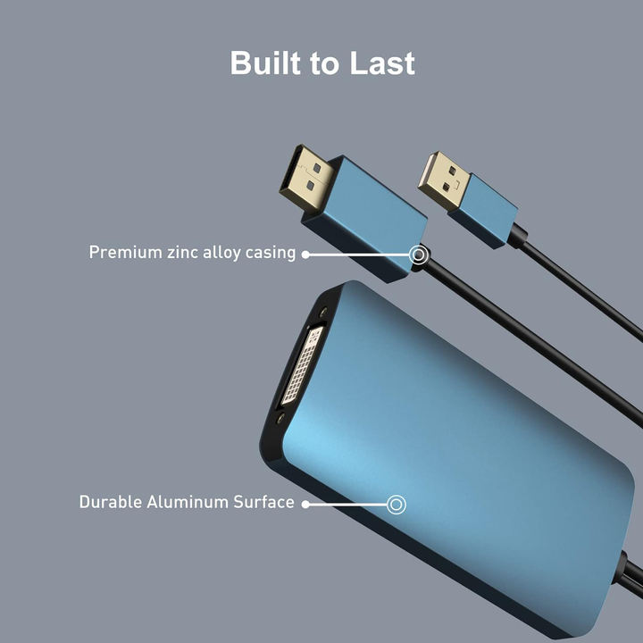 Customize DisplayPort to DVI DVI-D Dual Link Adapter, unidirectional DP Computer to DVI-D Monitor, Supports 2K@60Hz, 1080P@60Hz