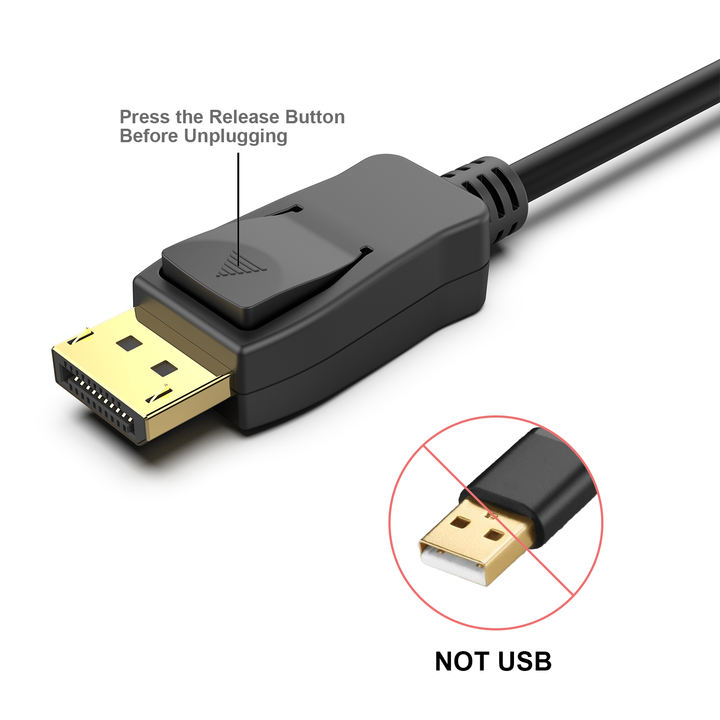 Customize DisplayPort to DisplayPort 0.9 Meter Cable,DP to DP Male to Male Cable Gold-Plated Cord, Supports 4K@60Hz,